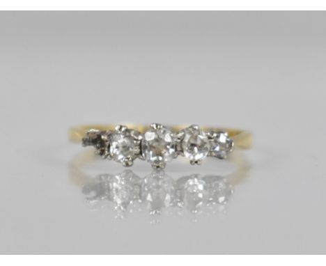 An Early 20th Century 18ct Gold and Diamond Five Stone Ring (Missing One Stone), Old Mixed/Mine Cut Diamonds, Largest Measuri