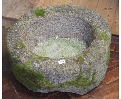 Heavy circular granite garden planter - 21" diameter 