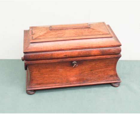 Victorian rosewood sarcophagus shaped tea caddy