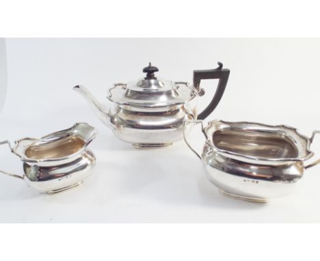 3 piece hallmarked silver tea service Birmingham marks 1919, gross weight 35.5 troy oz all in 