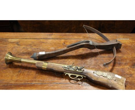 Small cross bow and reproduction blunderbus 