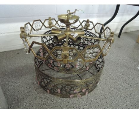 Two brass light fittings