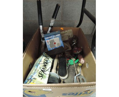 A selection of various work shop garage and building tools 