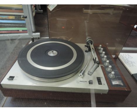 A vintage turntable a Philips 417 stereo record player