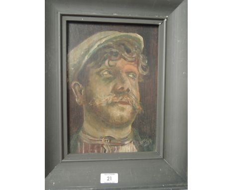 An oil on board portrait signed possibly Jason-37