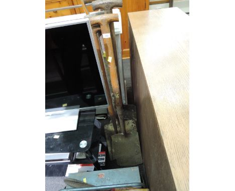 A selection of tools including metal tool box
