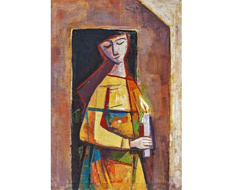 HOFER, KARL1878 Karlsruhe - 1955 BerlinTitel: "Nocturno". Datierung: 1952. Technik: Öl auf Leinwand. Maße: 88 x 62cm. Bezeich