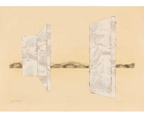 KIEFER, ANSELM1945 DonaueschingenTitel: Manuscript. Datierung: 1968. Technik: Kohle, Bleistift, Deckweiß und Collage auf Veli
