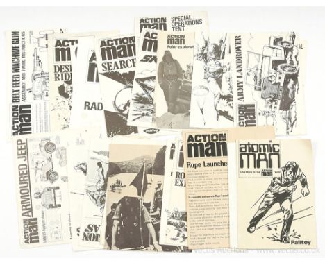 Palitoy Action Man Vintage a group of Instruction/Leaflets including; Land Rover; Armoured Jeep; 17th/21st Lancers; Jungle Ex