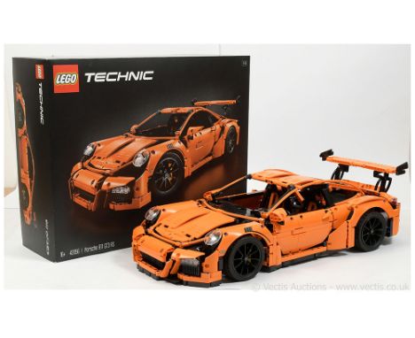 Lego Technic 42056 Porsche 911 GT3 RS - orange - built model vendor states complete but not checked by Vectis with instructio