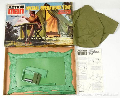 Palitoy Action Man Vintage L348 Special Operations Tent "Can be Pitched Indoors or Out" - includes tent, poles, base, guy rop