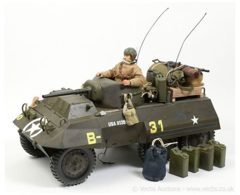 Dragon or similar 1/6th Scale Vehicle - WWII US Army M8 Armoured Car - summer version complete with figure, many additional a