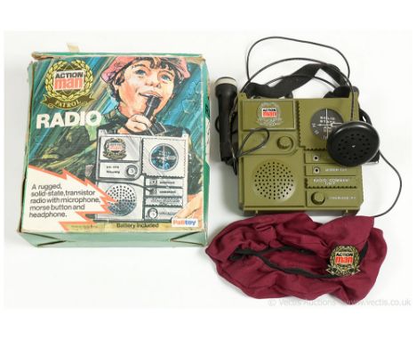 Palitoy Action Man Vintage Patrol Radio - Solid State Radio with microphone, Morse button and headphone - very slight corrosi