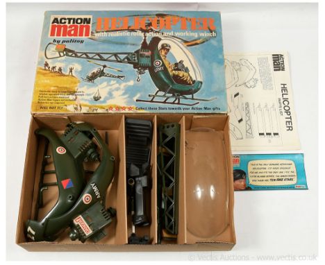 Palitoy Action Man Vintage 34714 Helicopter with realistic rotor action and working winch - plastic snap-together parts, deca