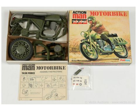 Palitoy Action Man Task Force Vintage Motorbike (Made by Geyper - Spain) - plastic snap-together motorcycle, most major parts