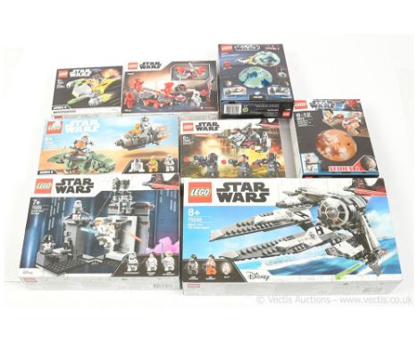 Lego Star Wars boxed group (1) 75242 Black Ace TIE Interceptor, (2) 75229 Death Star Escape, (3) 75228 Escape Pod VS Dewback 