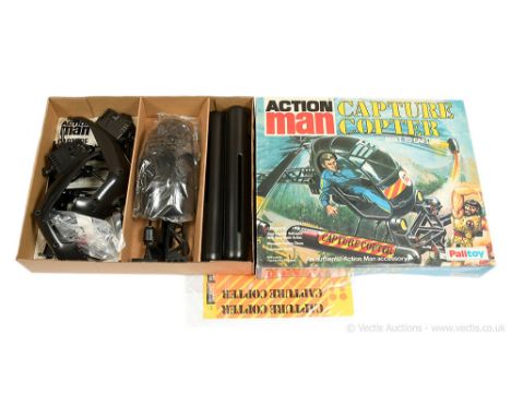 Palitoy Action Man Vintage 34731 Capture Copter "Built to Capture" - black snap-together plastic helicopter with rotor blade 