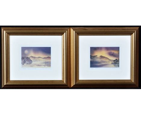 Limited edition colour prints, after Diane Gainey - "Derwentwater" and "Helvellyn", signed and inscribed in pencil.  (a pair)