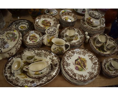 A Royal Worcester group "Game Series" Palissy, England part dinner service and tea service, to include: dinner plates, tureen