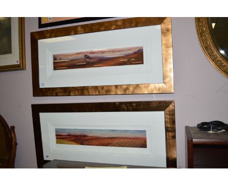 A pair of limited edition signed giclee prints, by Lynn Poland - "Sculptured Land I" and " Sculptured Land II", numbered 24/1