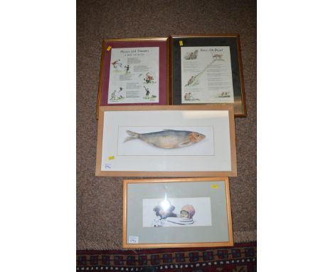 Signed colour prints after John Tickner and Christopher Curtis - "Phoxes and Pheasants" and "Deer! O Dear!", signed Christoph