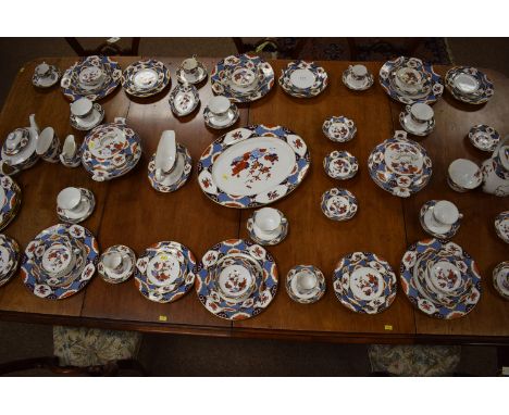 A Spode 'Shima' dinner service, tea set, and a coffee set, in Imari colours, comprising: tea plates, side plates, dinner plat