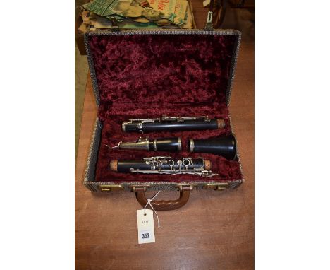 A vintage clarinet by J.R. Lafleur & Sons, in fitted case.