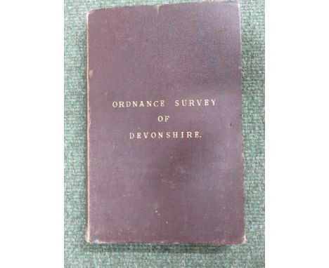 Ordnance Survey Map of Devonshire - linen backed, folded, 89cm x 91cm