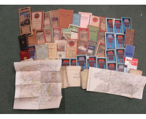 Collection of Ordnance Survey Maps together with others to include, The "Contour" Road Book of England, Western Division, and
