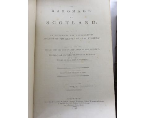 The Baronage of Scotland - Edinburgh, 1798, with index to the rear tog. w. DOUGLAS, Robert - The Peerage of Scotland - Edinbu