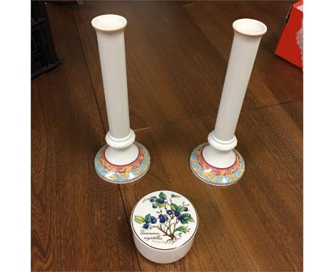 Villeroy and Boch candlesticks and trinket box