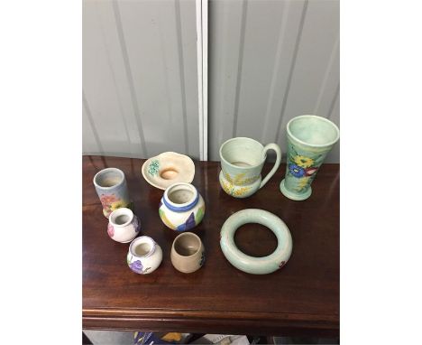 9 Pieces of Radford Pottery, couple early pieces, signed