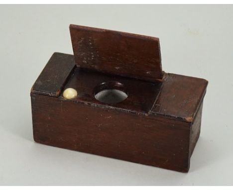 A rare and early 19th century mahogany Dolls House ‘Thunder Box’, with hinged lid revealing basin with dummy porcelain knob, 