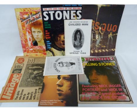 Fanzine and Souvenir publications inc Joe Cocker Civilized Man, The Rolling Stones a complete list of their Decca Recordings,