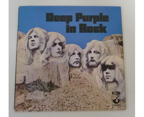 Deep Purple, In Rock first UK pressing (on Harvest). Matrix: Side 1, A-2 and Side 2, B-1. With&nbsp;Harvest poly-lined inner.