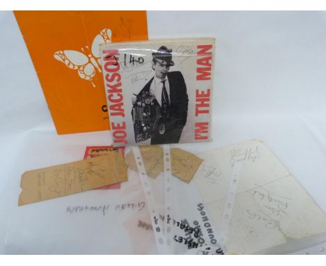 Autographs, a collection which includes Jethro Tull souvenir brochure bearing signatures to the inside cover, Groundhogs on s