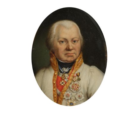 Unbekannter MalerPortrait eines FürstenUm 1800Öl auf Kupfer17,5 x 13,7 cm, mit Rahmen 13,5 x 19,5 cm