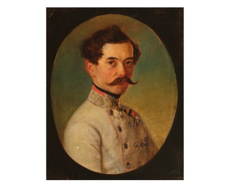 Portrait eines Offiziers der k. u. k. ArmeeÖsterreich 2. Hälfte 19. Jahrhundert Öl auf Leinwand60 x 48 cm, mit Rahmen 68 x 56