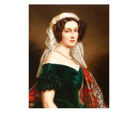 Joseph Karl StielerMainz 1781 - 1858 MünchenPortrait von Therese von Sachsen-Hildburghausen (1792-1854)Öl auf Leinwand77 x 62