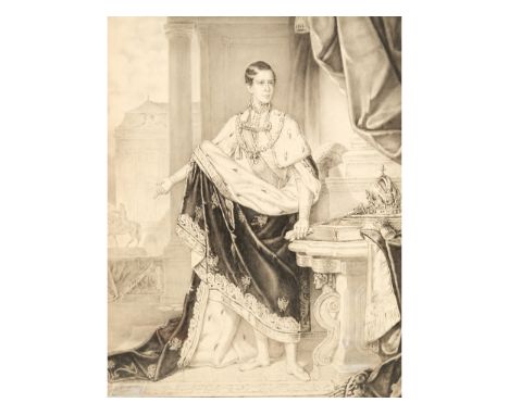 Anton EinsleWien 1801 - 1871 Wien, ZugeschriebenPortrait von Franz Joseph I. (1830 - 1916) in jungen JahrenMischtechnik auf P