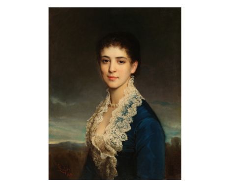 Carl LafiteWien 1830 - 1900 WienPortrait einer jungen FrauÖl auf Leinwand70 x 55 cm, mit Rahmen 86 x 72 cmSigniert u.l.