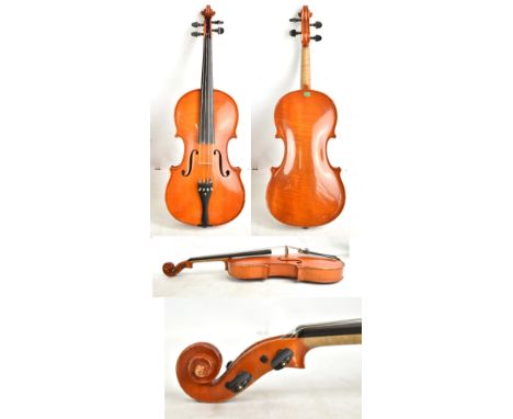 JOHANN KOBERLING; a modern full size German viola with one-piece back, length 42cm, dated 1980 to interior label, in modern c