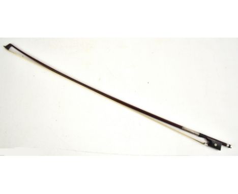 A silver mounted violin bow stamped 'Chanot', overall length 74.3cm.

Additional InformationGeneral wear, some scratches, abr