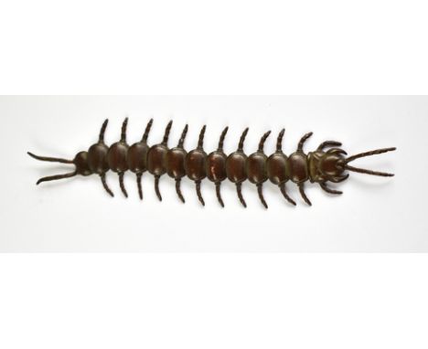 A late 19th/early 20th century Japanese bronze articulated centipede, length 15.5cm.Additional InformationLight general wear,