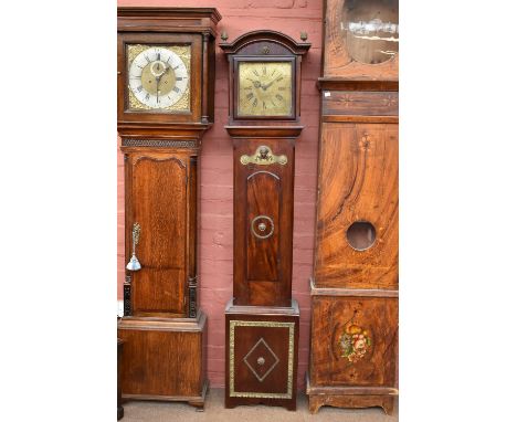 AFTER THOMAS PINFORD OF BANBURY; a reproduction mahogany cased longcase clock, the brass dial with Roman numerals, the case w