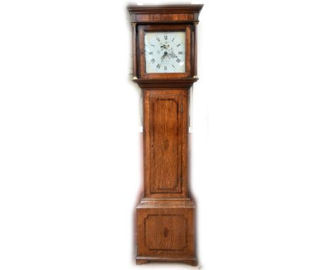 CHARLES WALKER OF LUDLOW; a 19th century oak cased thirty hour longcase clock, painted dial with Roman numerals, height 186cm