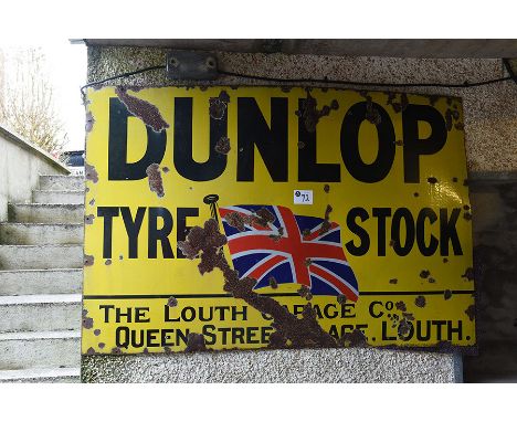 Dunlop Tyre Enamel Metal wall sign, size 6ft x 4ft.