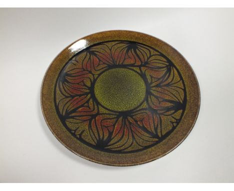 A POOLE POTTERY AEGEAN PATTERN CABINET PLATE 