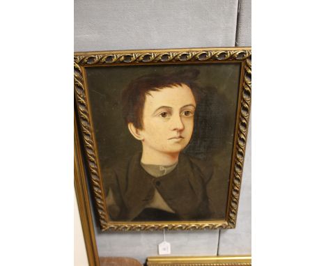 J. SHINGLER. Portrait study of a boy, signed lower right and dated July 16th 1945, oil on canvas, framed, 39 x 29 cm