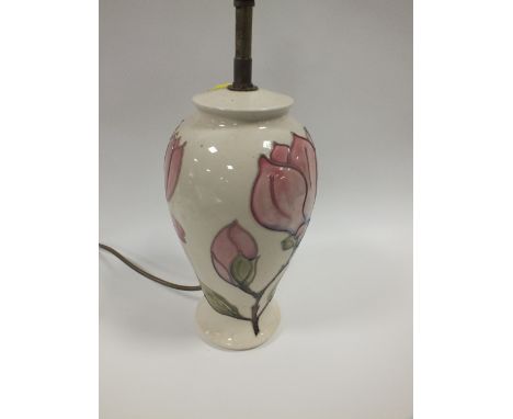 A VINTAGE MOORCROFT MAGNOLIA TABLE LAMP
